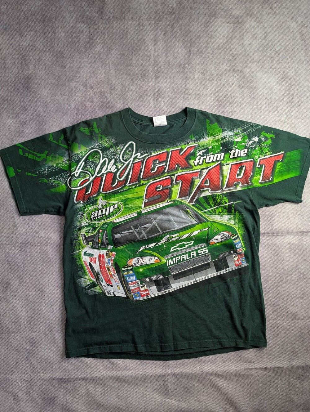 Vintage Chase Authentics NASCAR Dale Earnhardt Jr AOP T-Shirt Size XLarge